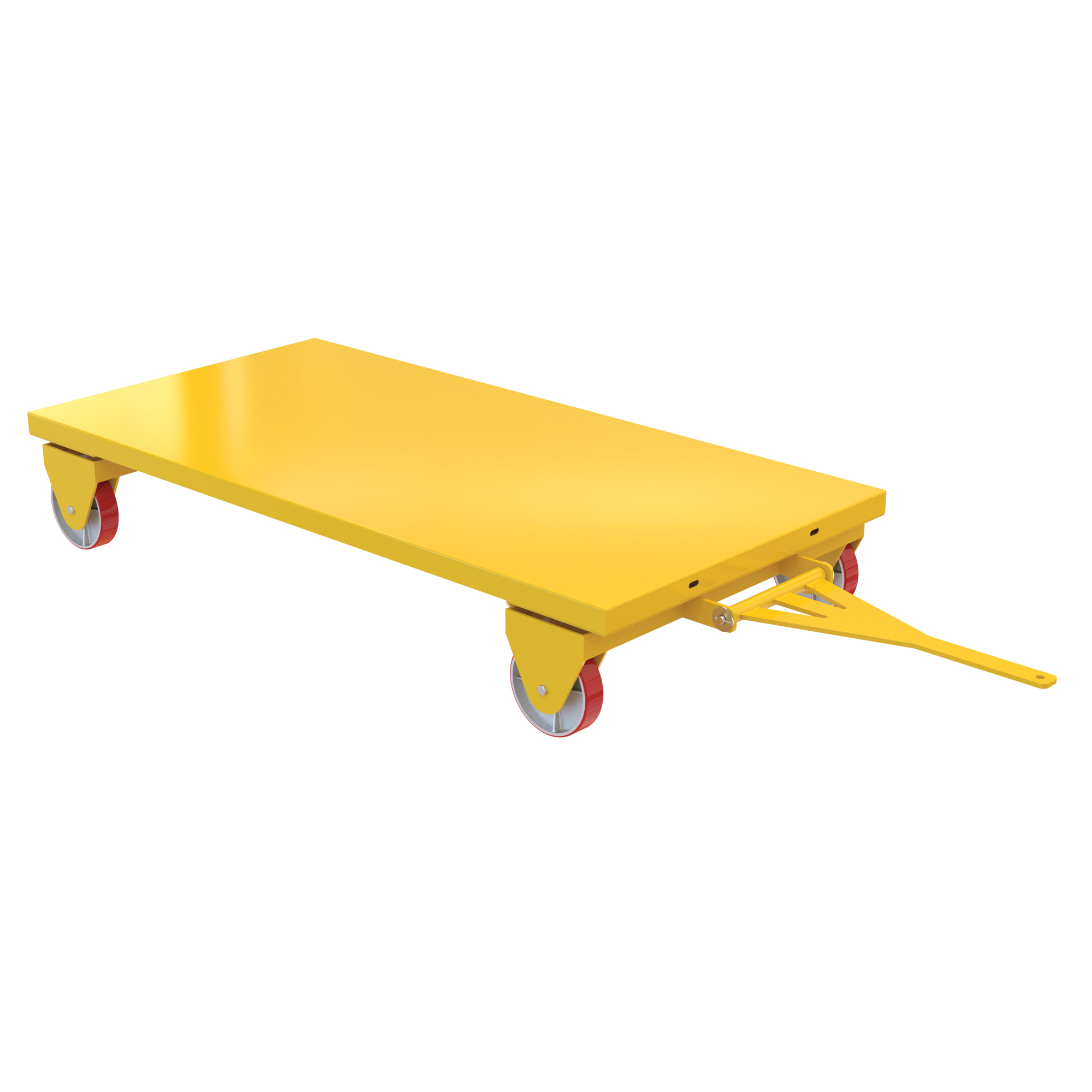 Vestil All-Wheel Steer Truck - 36in. x 72in., 3600-Lb. Capacity, Steel Deck, Poly on Steel Casters, Model# AWST-3672-PU